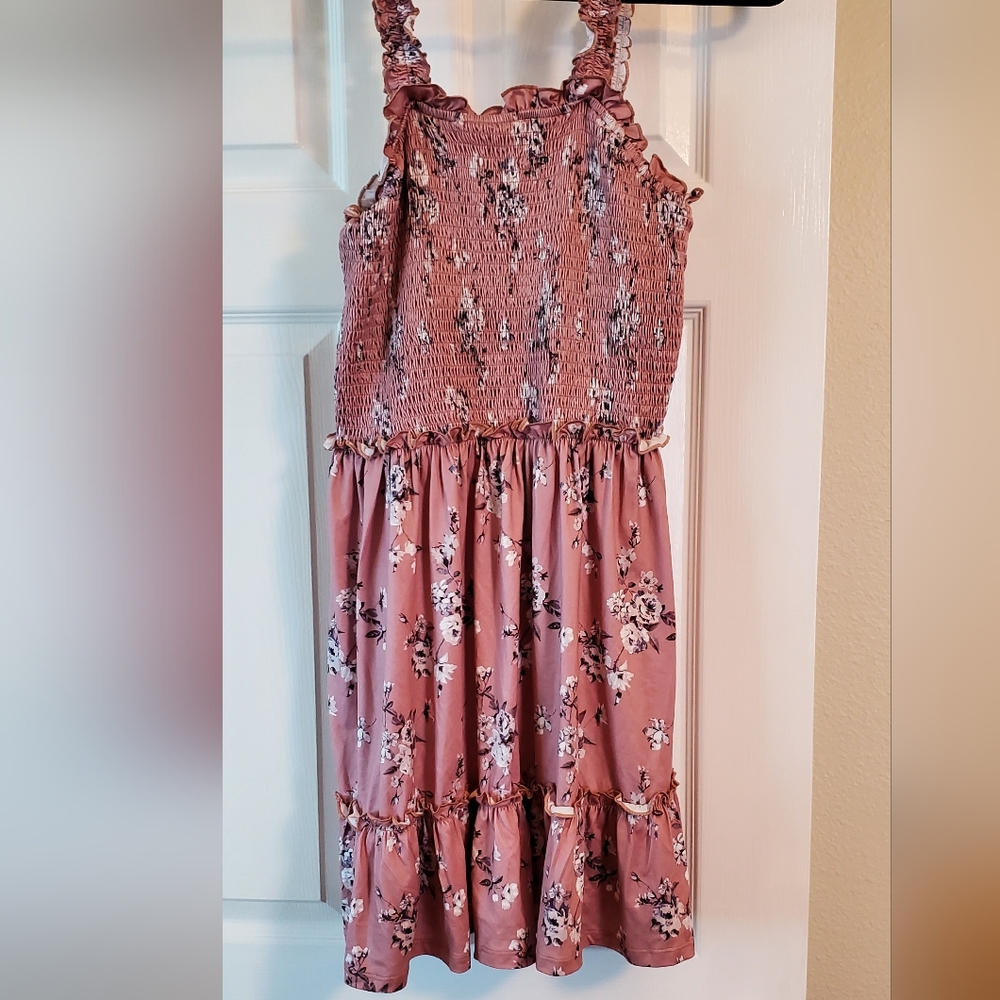 Justify junior purple/pink floral mini dress size large